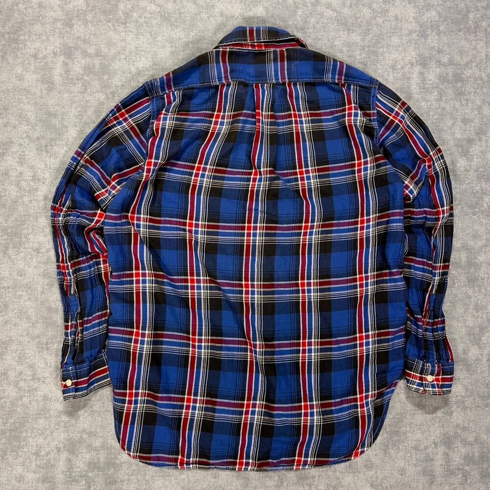 Ralph Lauren Denim & Supply RL Boyfriend blue plaid button up shirt wms M - Picture 2 of 7